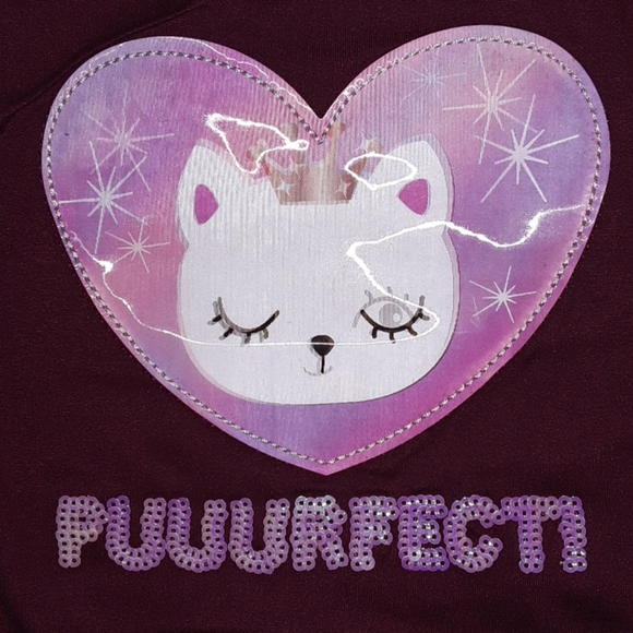 Young hearts long sleeve tee heart cat - Picture 2 of 8
